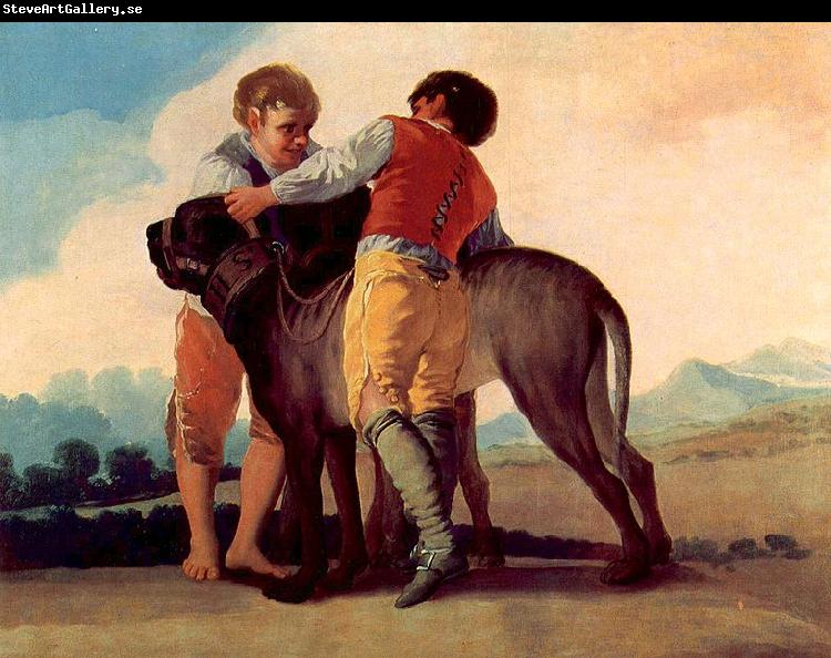 Francisco de Goya Knaben mit Bluthunden